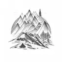 mountains with snow tattoo design idea