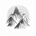 mountains with snow tattoo design idea