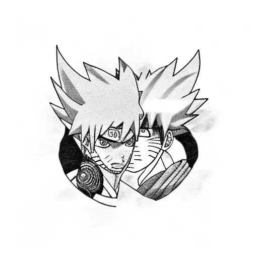 Naruto and Sasuke in an intense battle tattoo design idea