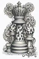 queens chess piece tattoo design idea