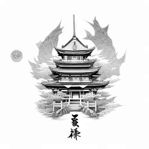 japanese, kanji, code, bushido, black, shrine tattoo design idea