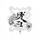 japanese, kanji, code, bushido, black, shrine tattoo design idea
