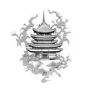 japanese, kanji, code, bushido, black, shrine tattoo design idea