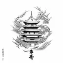 japanese, kanji, code, bushido, black, shrine tattoo design idea