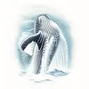 humpback whale and a diver tattoo design idea