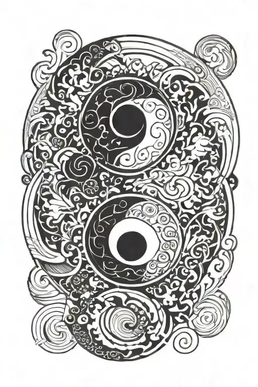 oroboros yinyang tattoo design idea