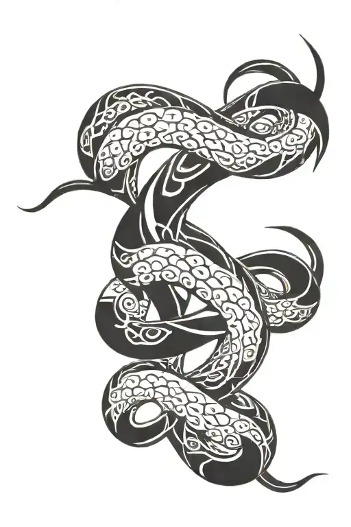 serpent wrapped ans infinity symbol tattoo design idea