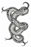 serpent wrapped ans infinity symbol tattoo design idea