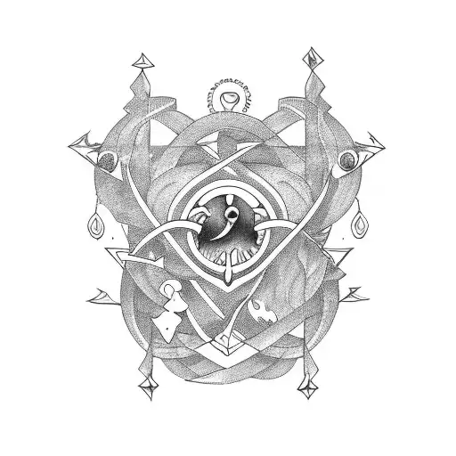 cancer zodiac sign and letter d tattoo design idea