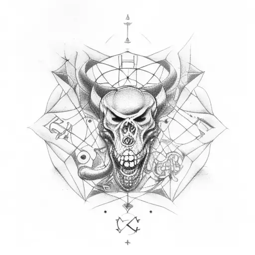 cancer zodiac and drac tattoo design idea