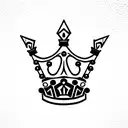 throne with a broken crown tattoo design idea