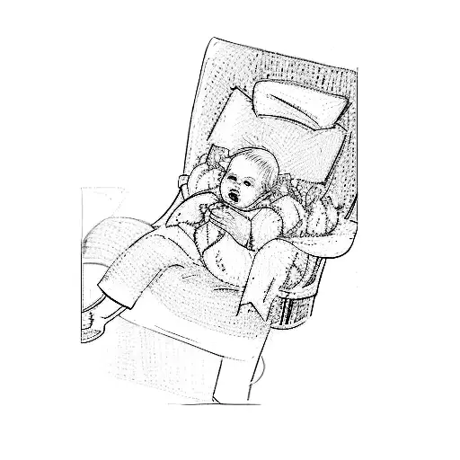 a child in a high chair tattoo design idea