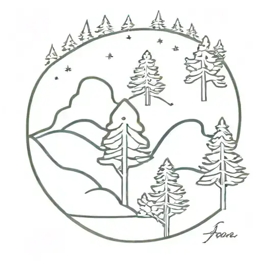 Aspen and spruce trees tattoo design idea