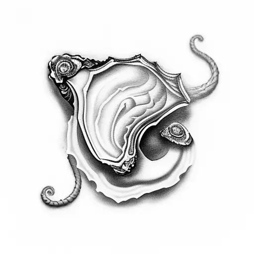 oyster with castle  tattoo design idea