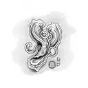oyster with key tattoo design idea