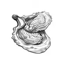 oyster with key tattoo design idea
