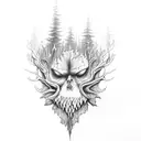 Forest chainsaw tattoo design idea