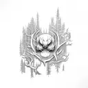 Forest chainsaw tattoo design idea