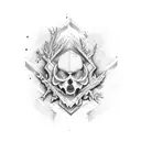 Forest chainsaw tattoo design idea