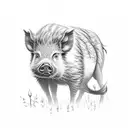 forest boar present tattoo design idea