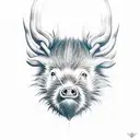forest boar present tattoo design idea