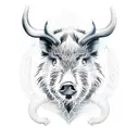 forest boar present tattoo design idea
