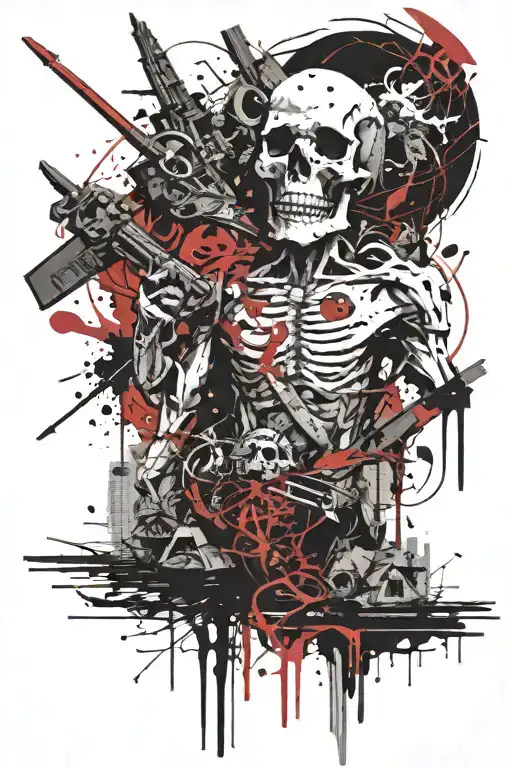 valley of the shadow of death angel tattoo design idea