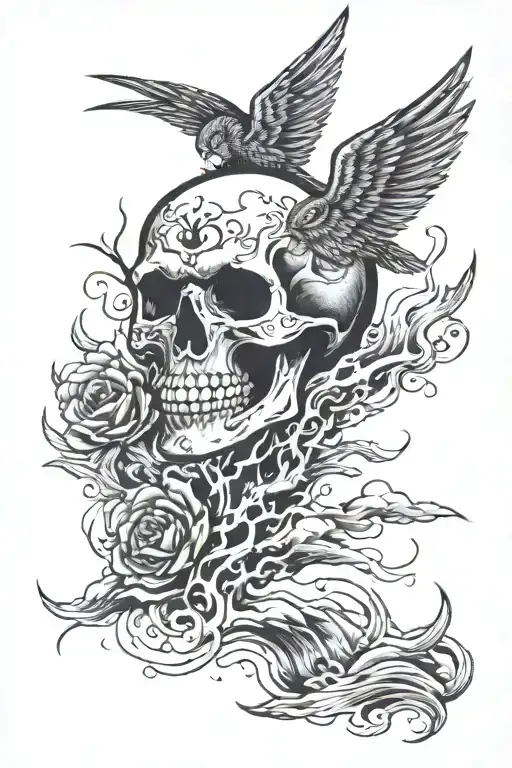 valley of the shadow of death angel tattoo design idea