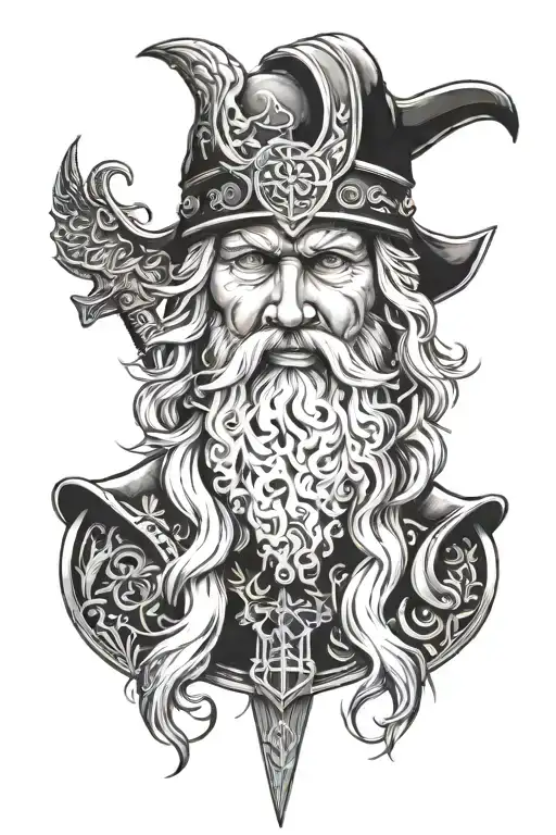 Nordic Mythology Odin tattoo design idea