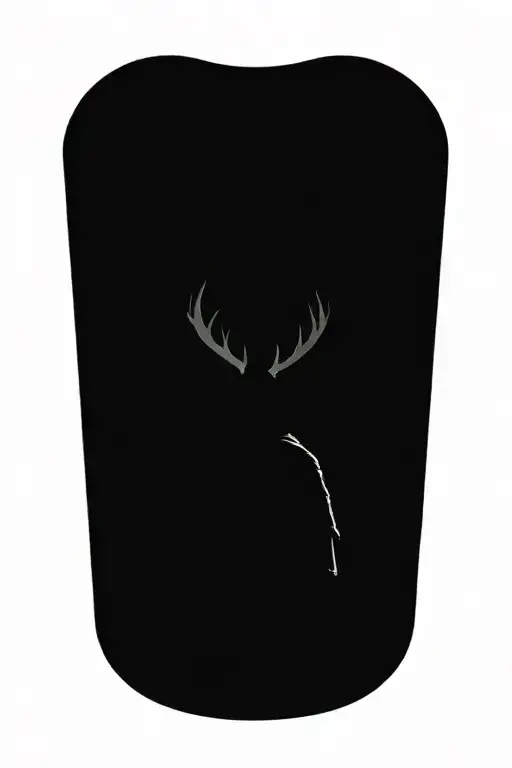 Viking infront of yggdrasil woth nordic symbols and two crows tattoo design idea