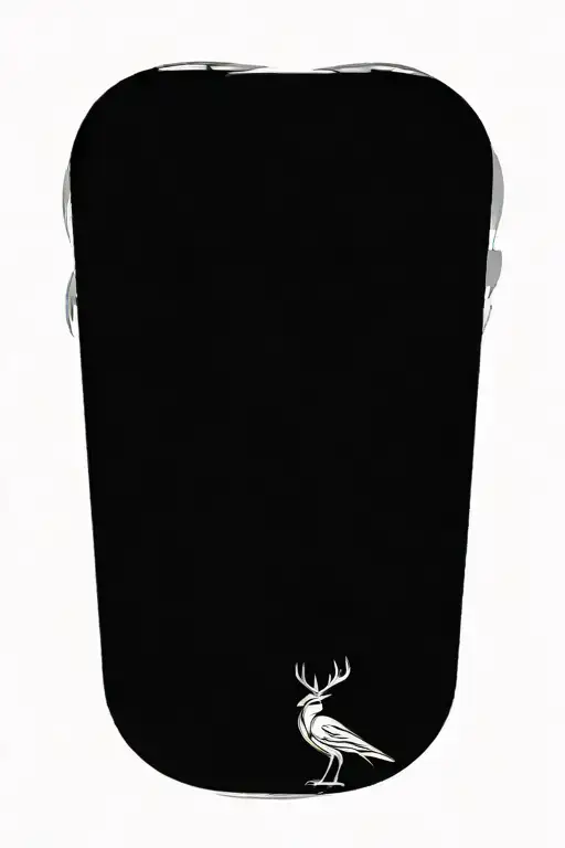 Norse Mythology with a viking with nordic symbols and odins crows  tattoo design idea