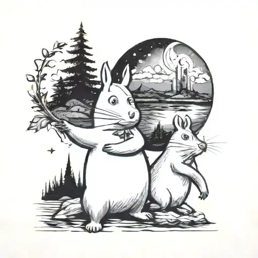 Moomins and the Comet Chase tattoo design idea