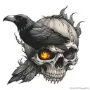 raven skull jack o lantern tattoo design idea