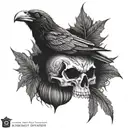 skull raven jack o lantern tattoo design idea