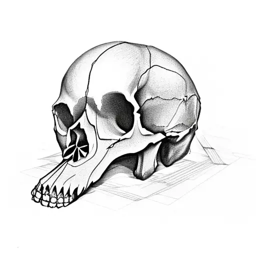 dog skull  tattoo design idea