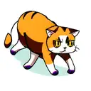 Calico cat in simpsons style no background tattoo design idea