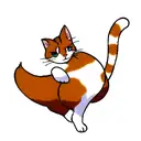 Calico cat in simpsons style no background tattoo design idea