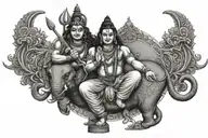a drawing of a lord Shiva sitting on top of an elephant, 3 d design for tattoo, tattoo design, tattoo design sketch, zen tattoo design idea