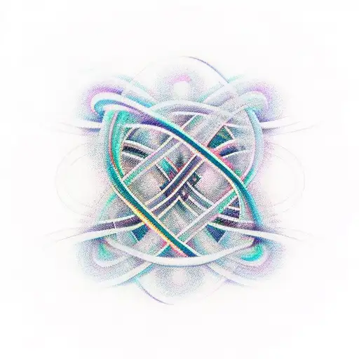 Infinity Symbol with many lines coming to and from it tattoo design idea