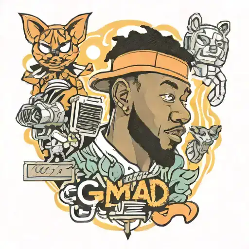 I want a tatto inspired by my favourite album "g.o.o.d. kid m.a.a.d. city" by Kendrick Lamar tattoo design idea