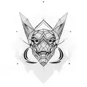 Sketch a red and black geometric pattern inspired by military camouflage tattoo design idea