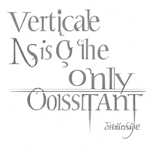 vertical script " change is the only constant" on spine  tattoo design idea