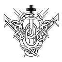 Christian Cross with the words Fear none trust God tattoo design idea