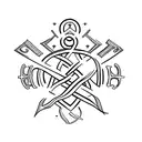 Christian Cross with the words Fear none trust God tattoo design idea