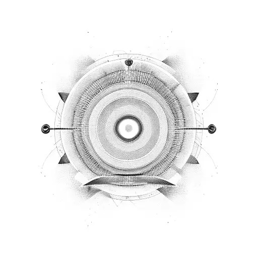 Techno-inspired sound waves tattoo design idea