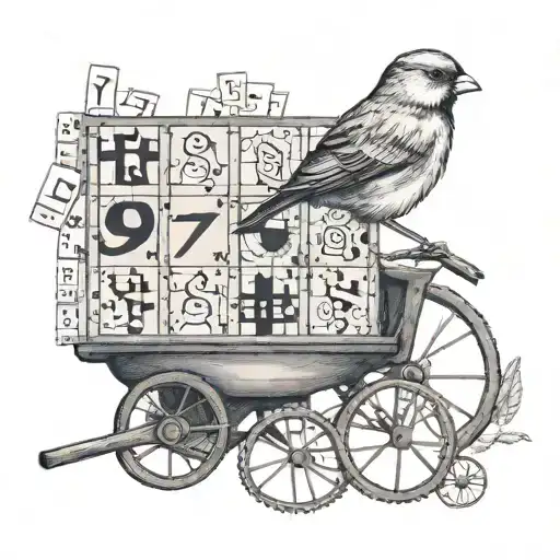 Bird, sudoku, newspaper, walking, wagon wheels, mechanic, love, Grandad, diabetes, rummikub tattoo design idea