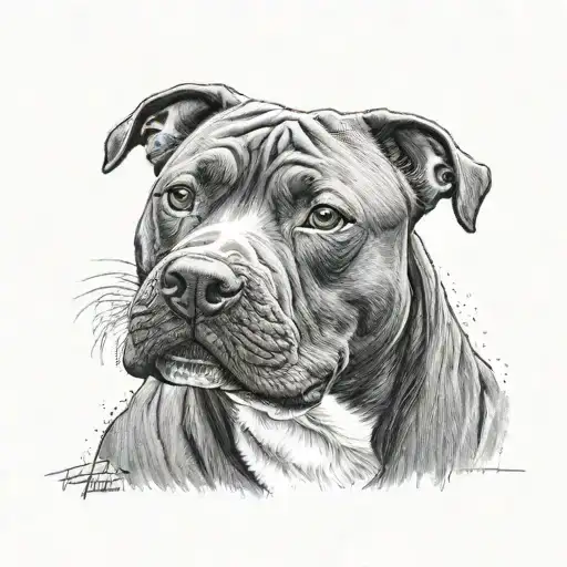 staffy pit bull judge tattoo design idea