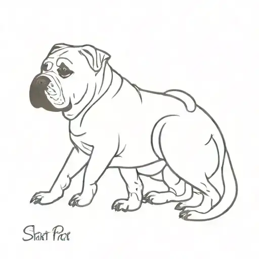 shar pei cross blue healer  tattoo design idea