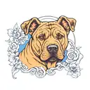 shar pei cross blue healer  tattoo design idea