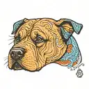 shar pei cross blue healer  tattoo design idea